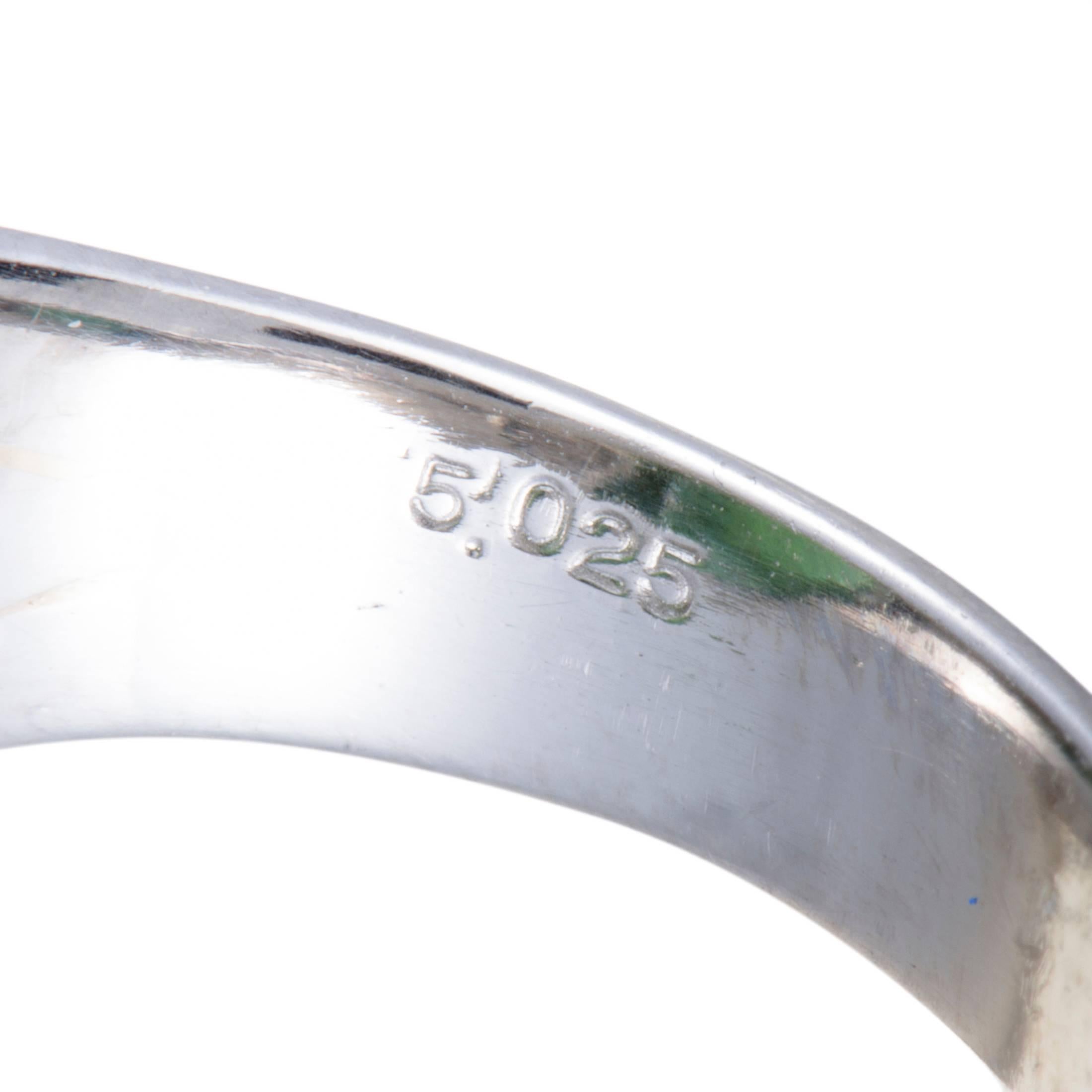 Green Tourmaline Diamond Platinum Ring 1