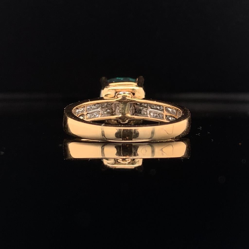Grüner Turmalin-Diamantring 14k Gelbgold 2,80 TCW zertifiziert im Angebot 4