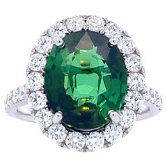 Grüner Turmalin Halo Ring