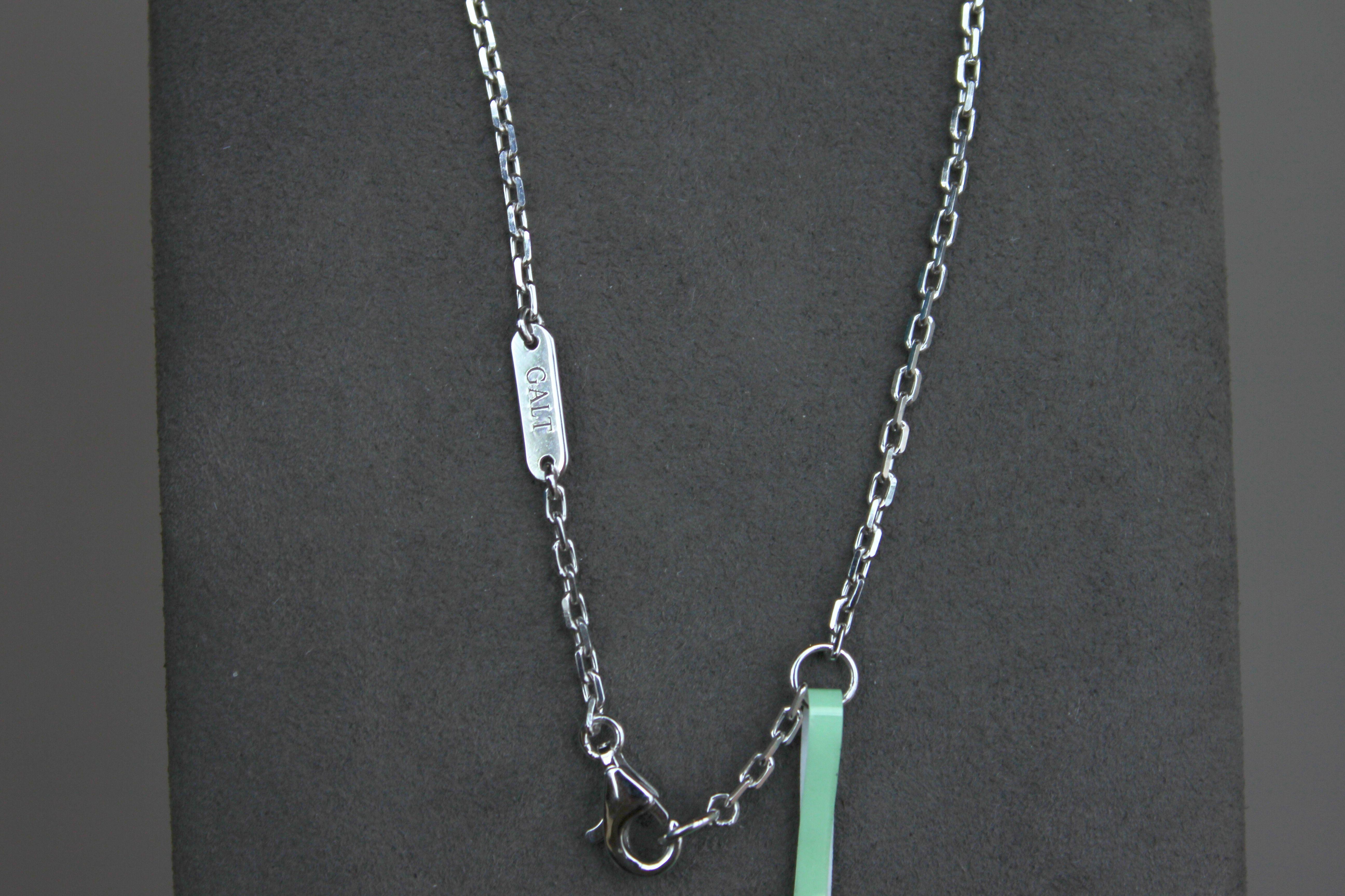 Green Tourmaline Heart Shape Cut Diamond Halo 18K White Gold Pendant Necklace For Sale 7