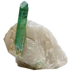 Grüner Turmalin aus Quarz aus dem Gilgit-Baltistan, Pakistan