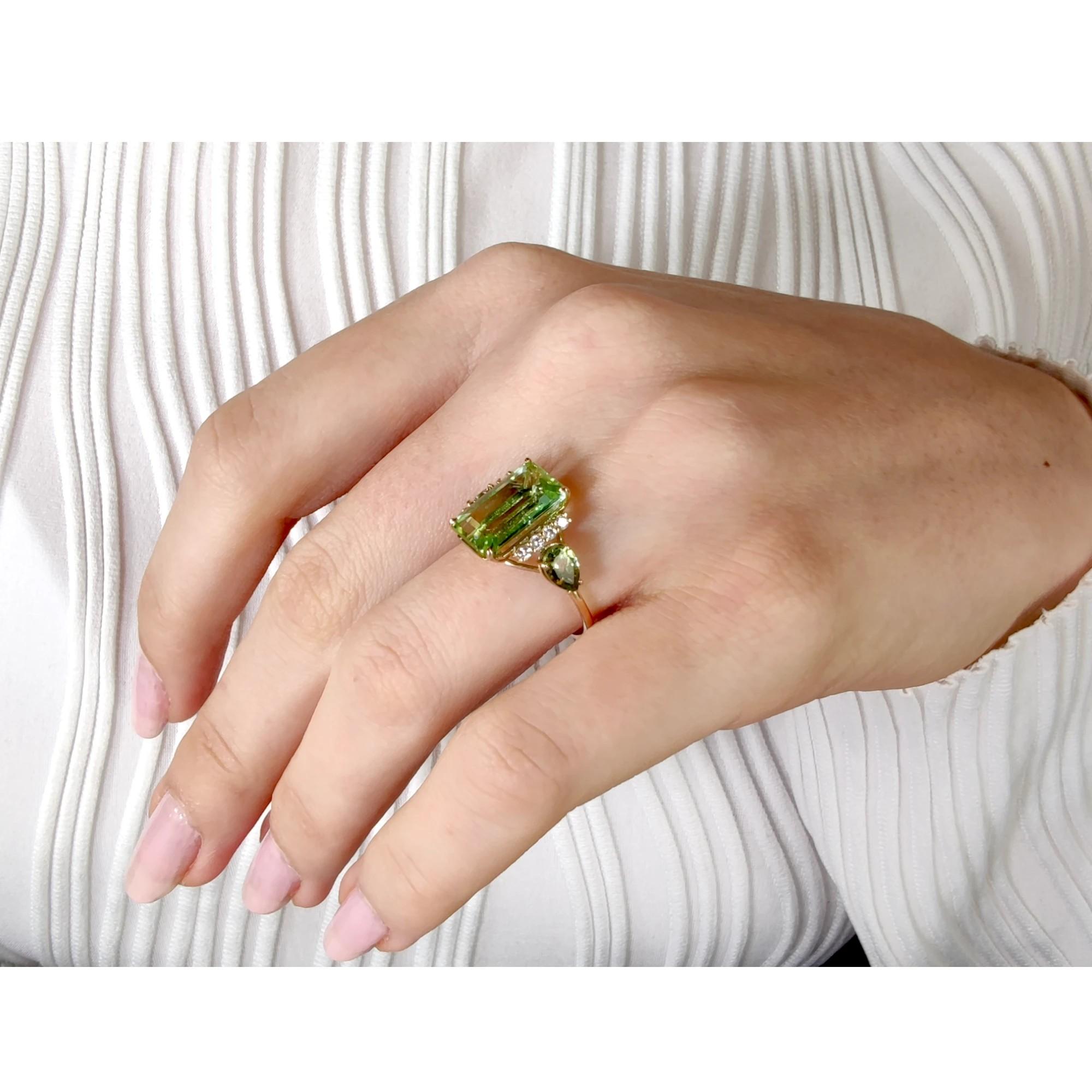 Discover the elegance of our Green Tourmaline Libra Birthstone Diamond Ring in 14K Gold. Perfect jewelry gift for women who love unique zodiac pieces. This stunning Libra ring combines luxury, style, and craftsmanship for a meaningful and stylish