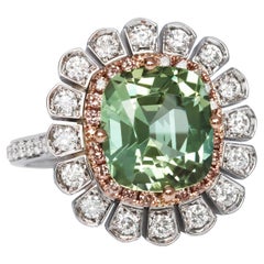 Green Tourmaline Pink Diamond Entourage Cocktail Ring