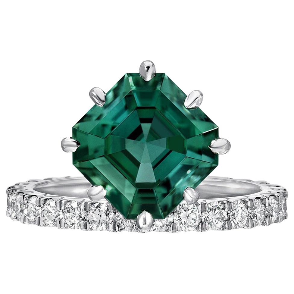 Green Tourmaline Ring 4.17 Carat