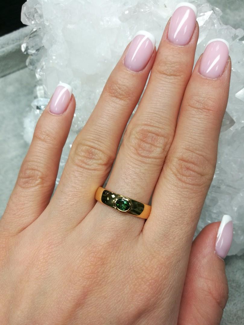 green tourmaline wedding band