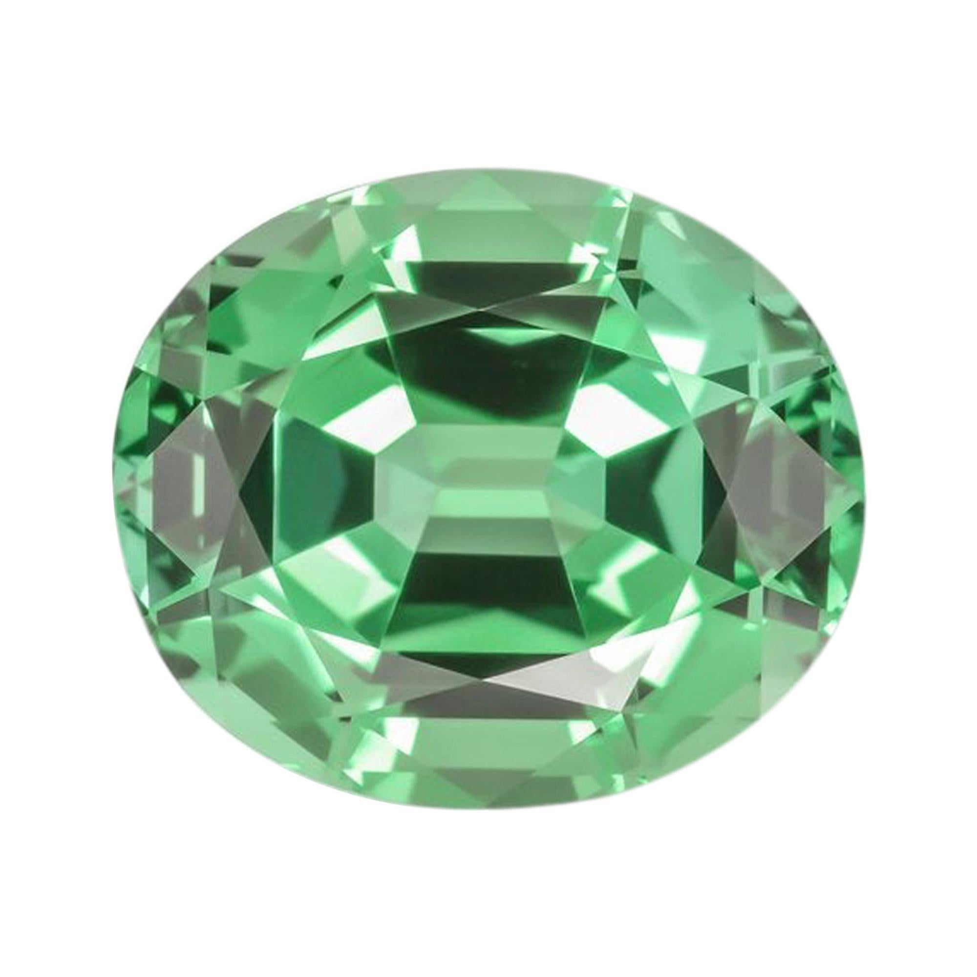 Green Tourmaline Ring Gem 13.67 Carat Oval Loose Gemstone