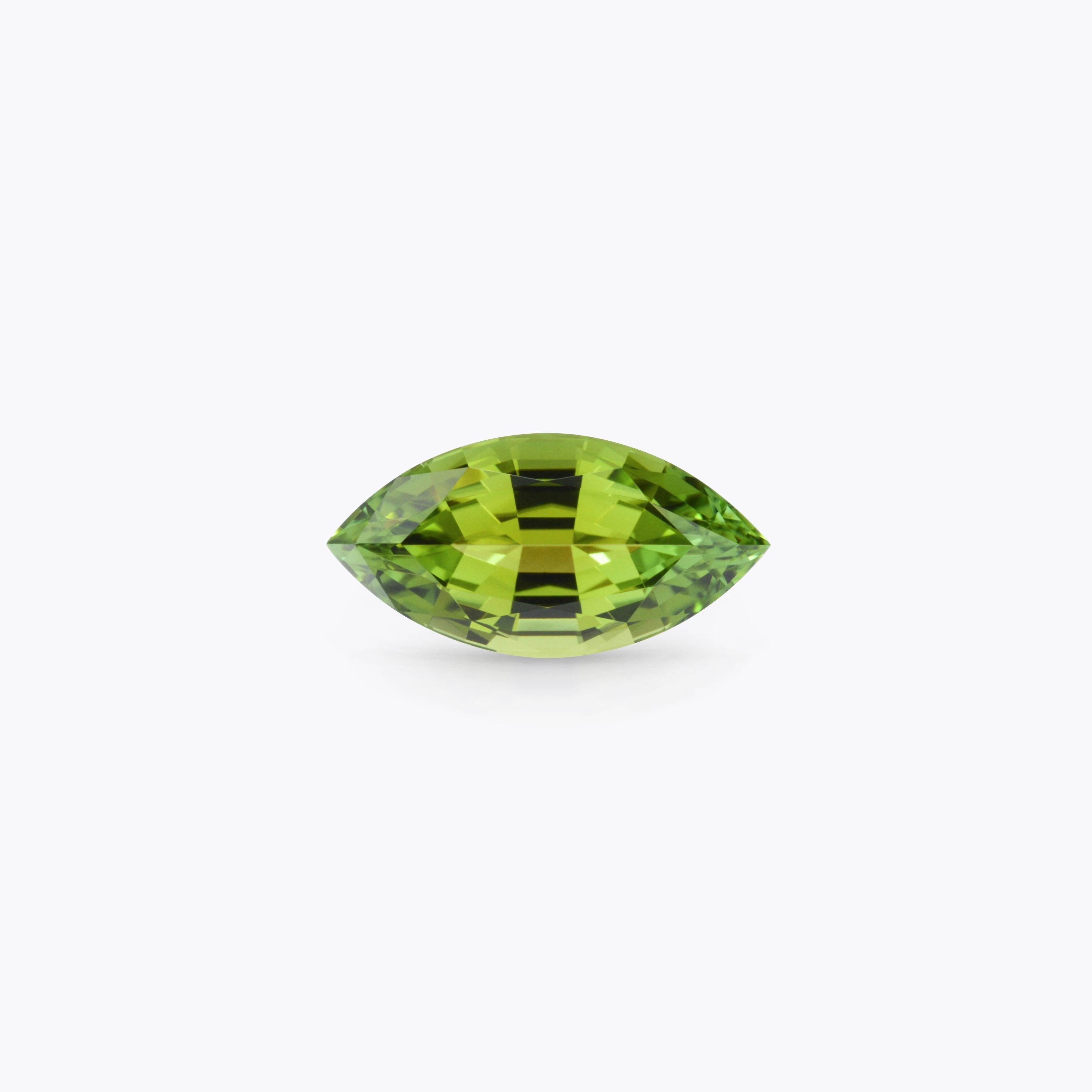 Marquise Cut Green Tourmaline Ring Gem 3.02 Carat Unmounted Marquise Loose Gemstone