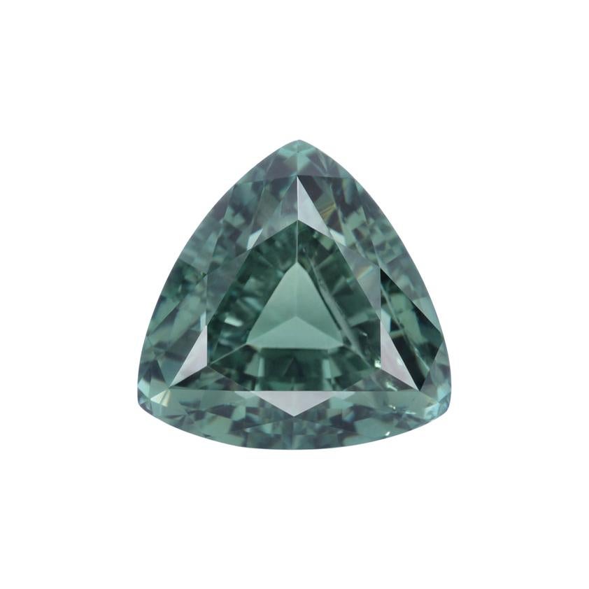 Green Tourmaline Ring Gem 3.15 Carat Unset Trillion Loose Gemstone