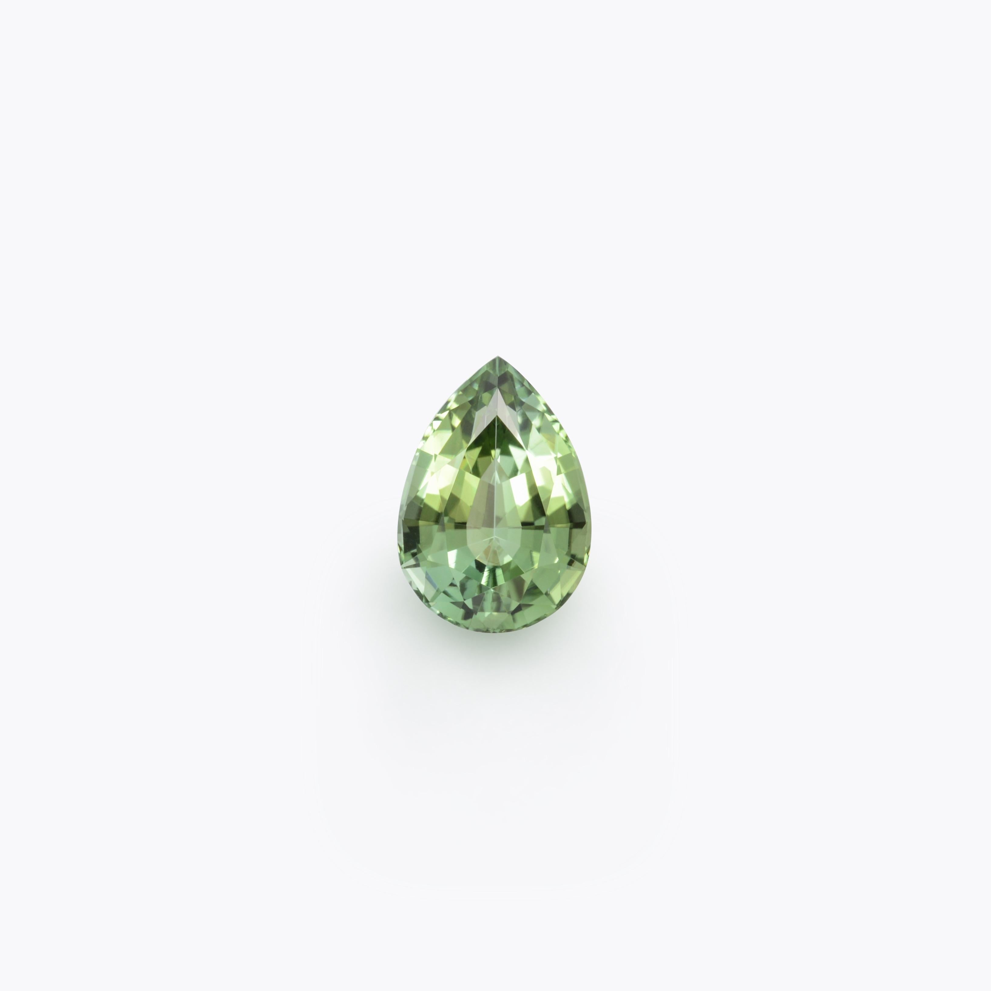 Pear Cut Green Tourmaline Ring Gem 5.09 Carat Unmounted Pear Shape Loose Gemstone