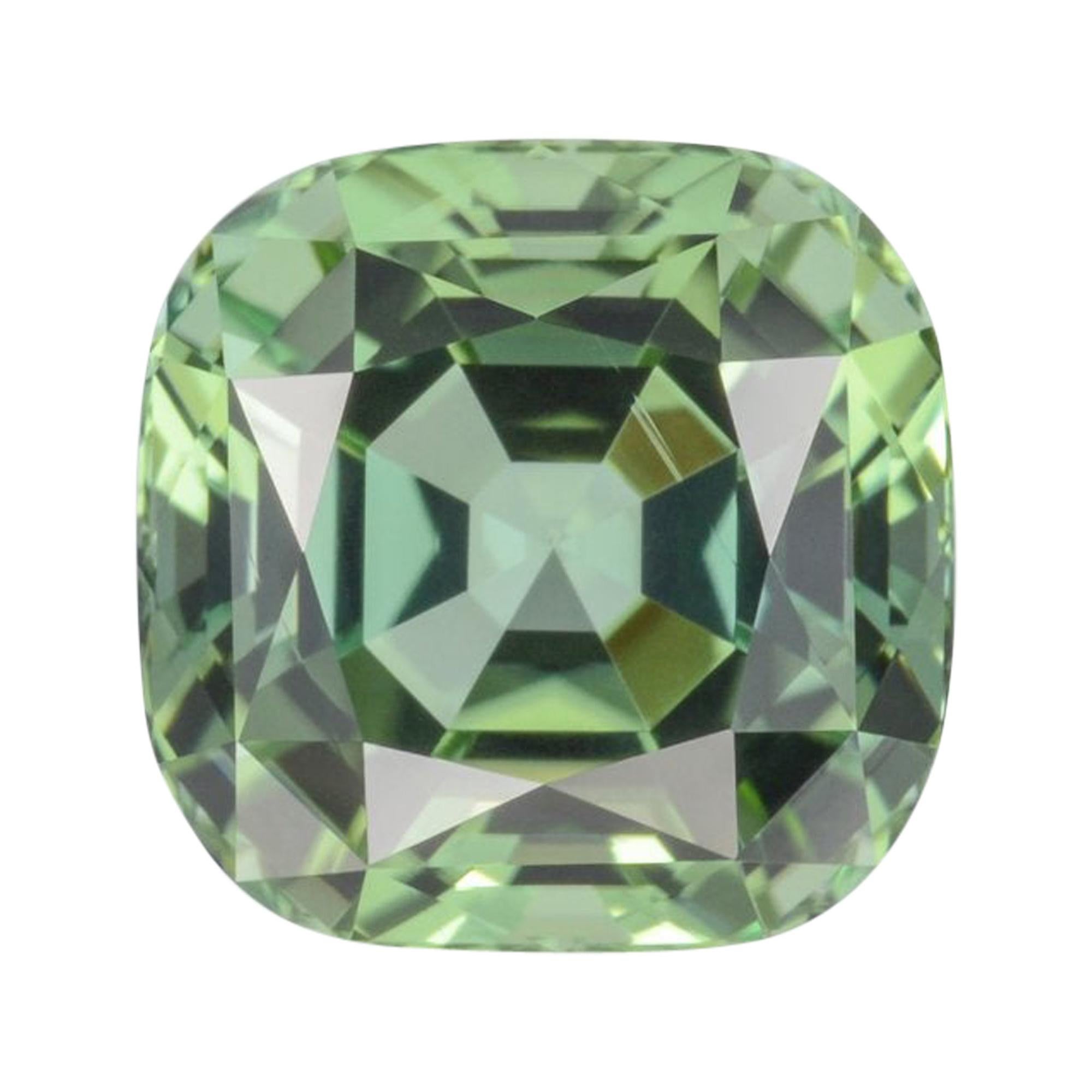 Modern Green Tourmaline Ring Gem 5.27 Carat Loose Gemstone