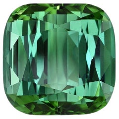 Green Tourmaline Ring Gem 6.51 Carat Unset Cushion Loose Gemstone