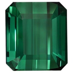 Green Tourmaline Ring Gem 7.38 Carat Emerald Cut Loose Unset Gemstone