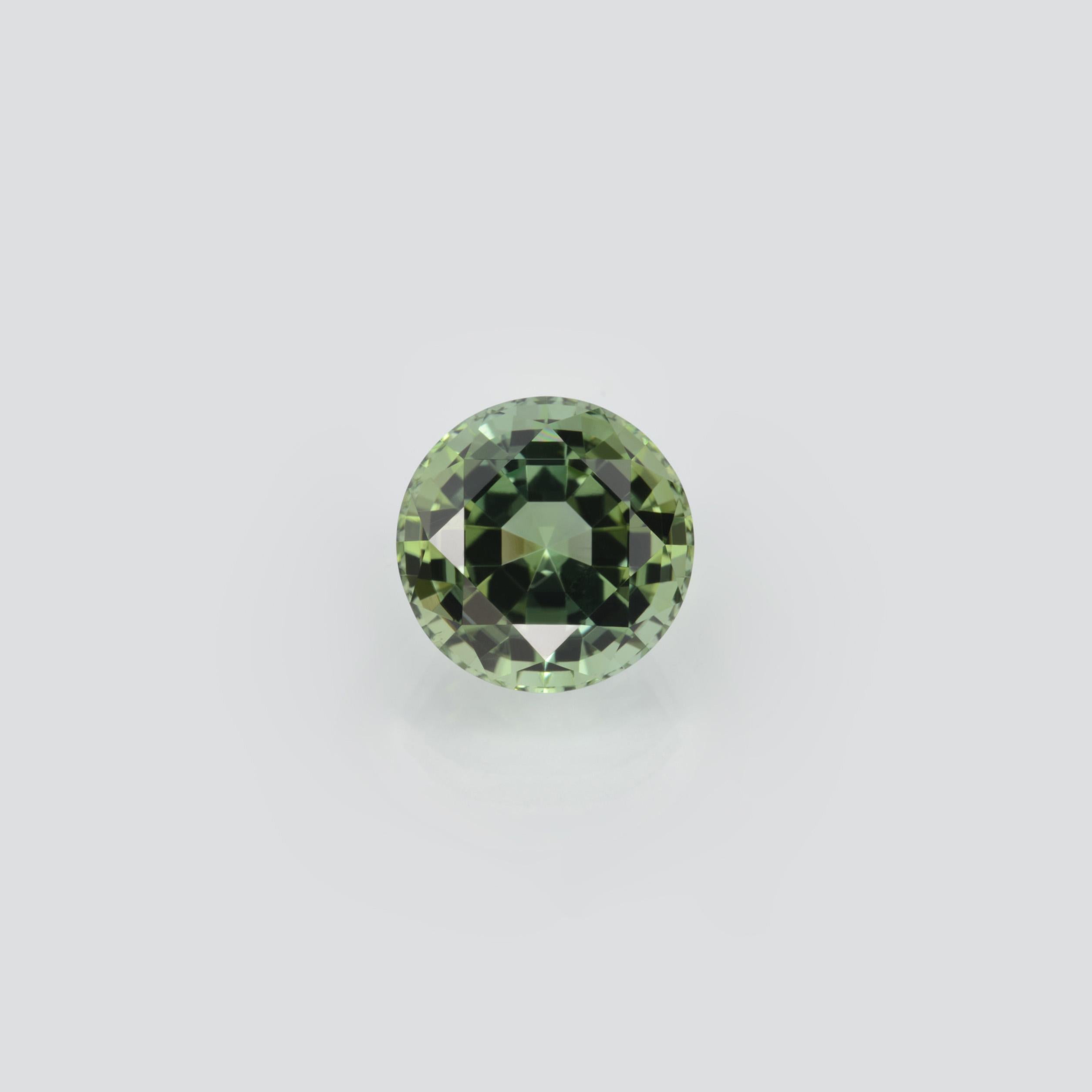 Modern Green Tourmaline Ring Gem 9.78 Carat Round Loose Gemstone