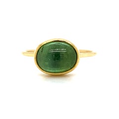 Green Tourmaline Ring in 21k and 18k Yellow Gold