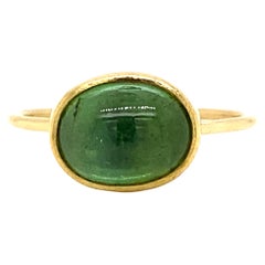 Green Tourmaline Ring in 21k and 18k Yellow Gold