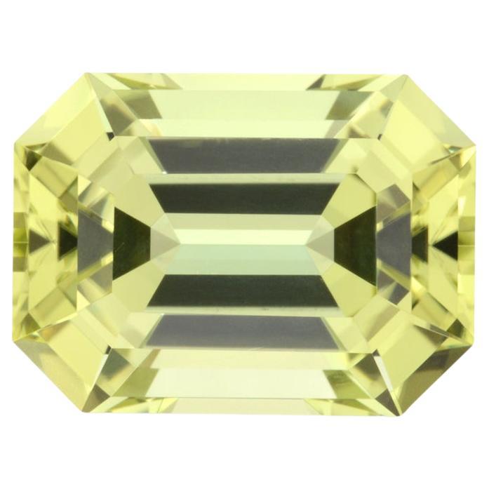 Green Tourmaline Ring Loose Gemstone 7.86 Carat Unmounted Emerald Cut For Sale