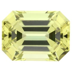 Green Tourmaline Ring Loose Gemstone 7.86 Carat Unmounted Emerald Cut