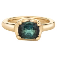 Green Tourmaline Ring with Prongs