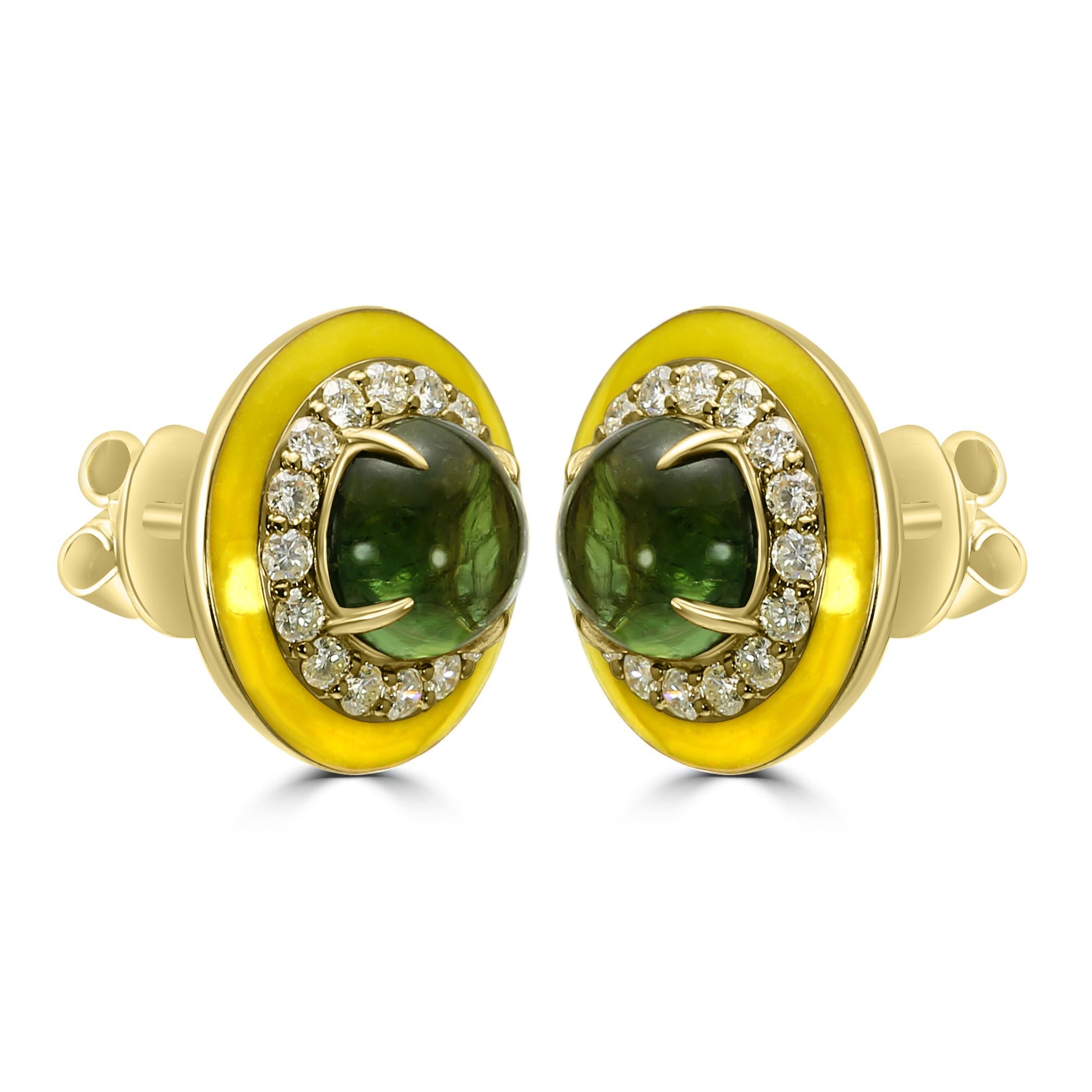 Step into the glamorous world of Art Deco with our Fashion Stud Art-Deco Earrings, a stunning blend of vintage-inspired design and modern beauty. 

These earrings are adorned with a mesmerizing green Tourmaline at the center, showcasing a