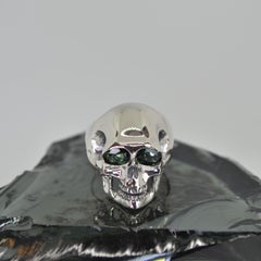Green Tourmaline Skull Ring