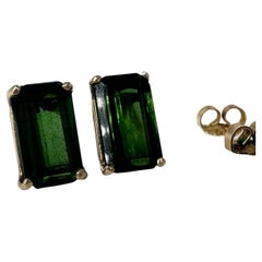 Green Tourmaline studs 14KT gold emerald studs