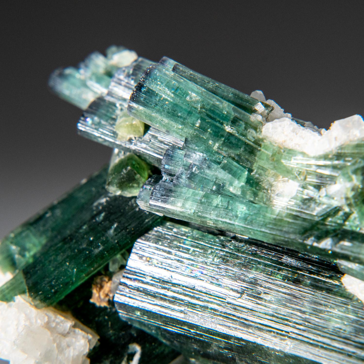 Contemporary Green Tourmaline with Albite from Paprok, Nuristan, Afghanistan For Sale
