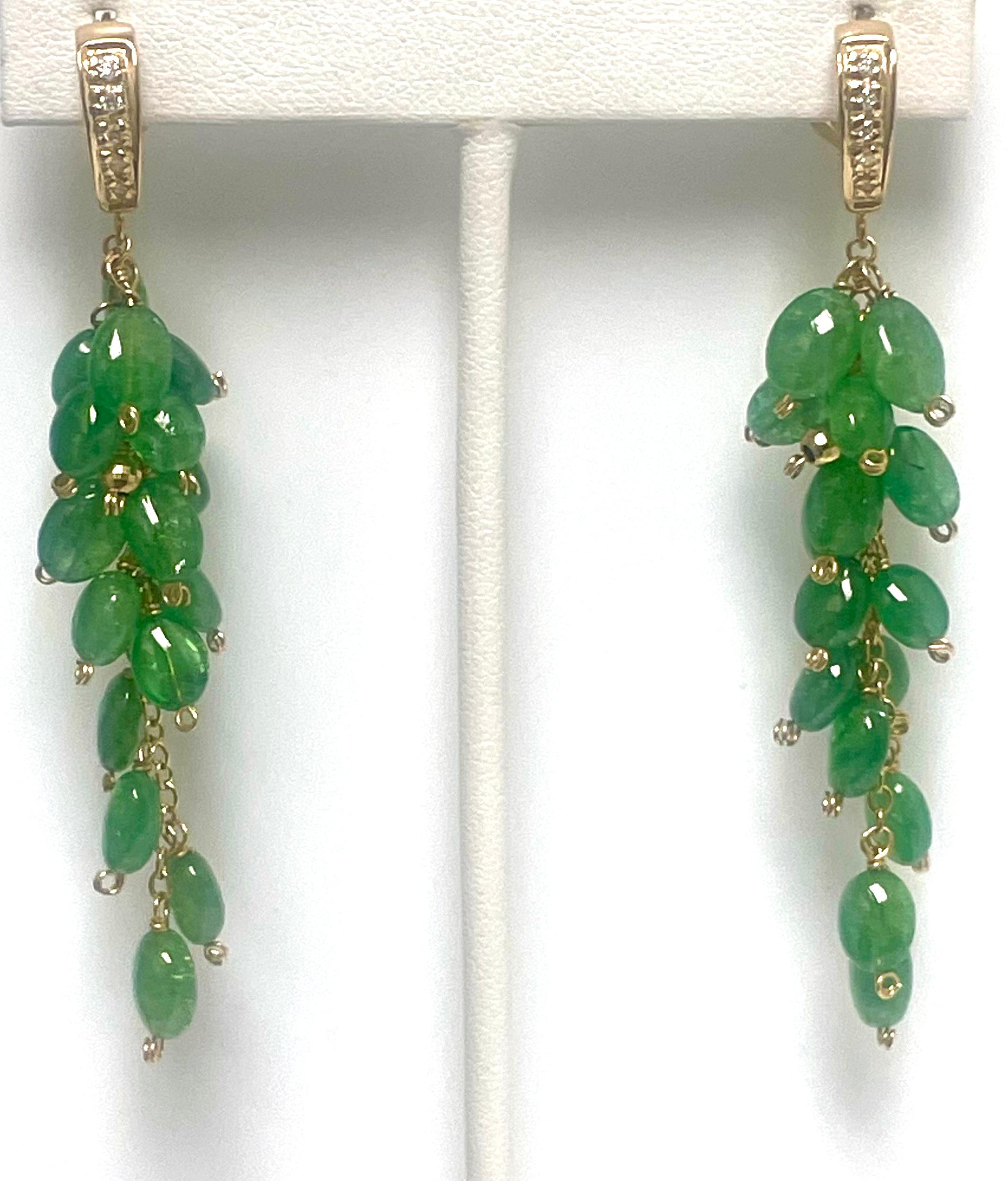 Pendientes Paradizia de tsavorita verde y diamantes en venta 1