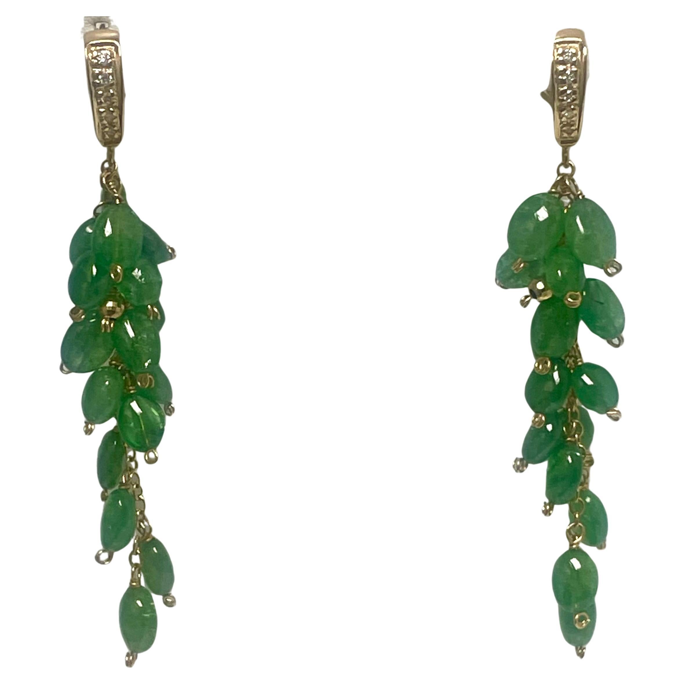 Green Tsavorite and Diamond Paradizia Earrings In New Condition For Sale In Laguna Beach, CA
