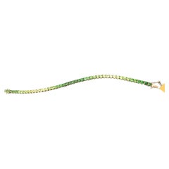 Green Tsavorite Color Shade Tennis Bracelet White Gold 18k Gradient 18cm MXHM