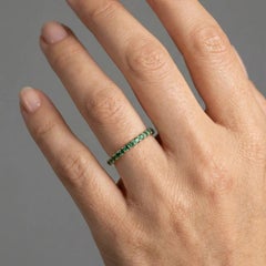 Green Tsavorite Diamond 14K (18K Custom) Band Ring