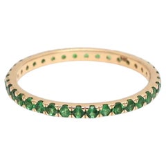 Green Tsavorite Diamond 14K (18K Custom) Band Ring