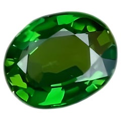 Tsavorite verte de 0,90 carat, pierre précieuse naturelle de taille ovale du Kenya