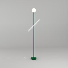 Green Tube and Globe Floor Light by Atelier Areti