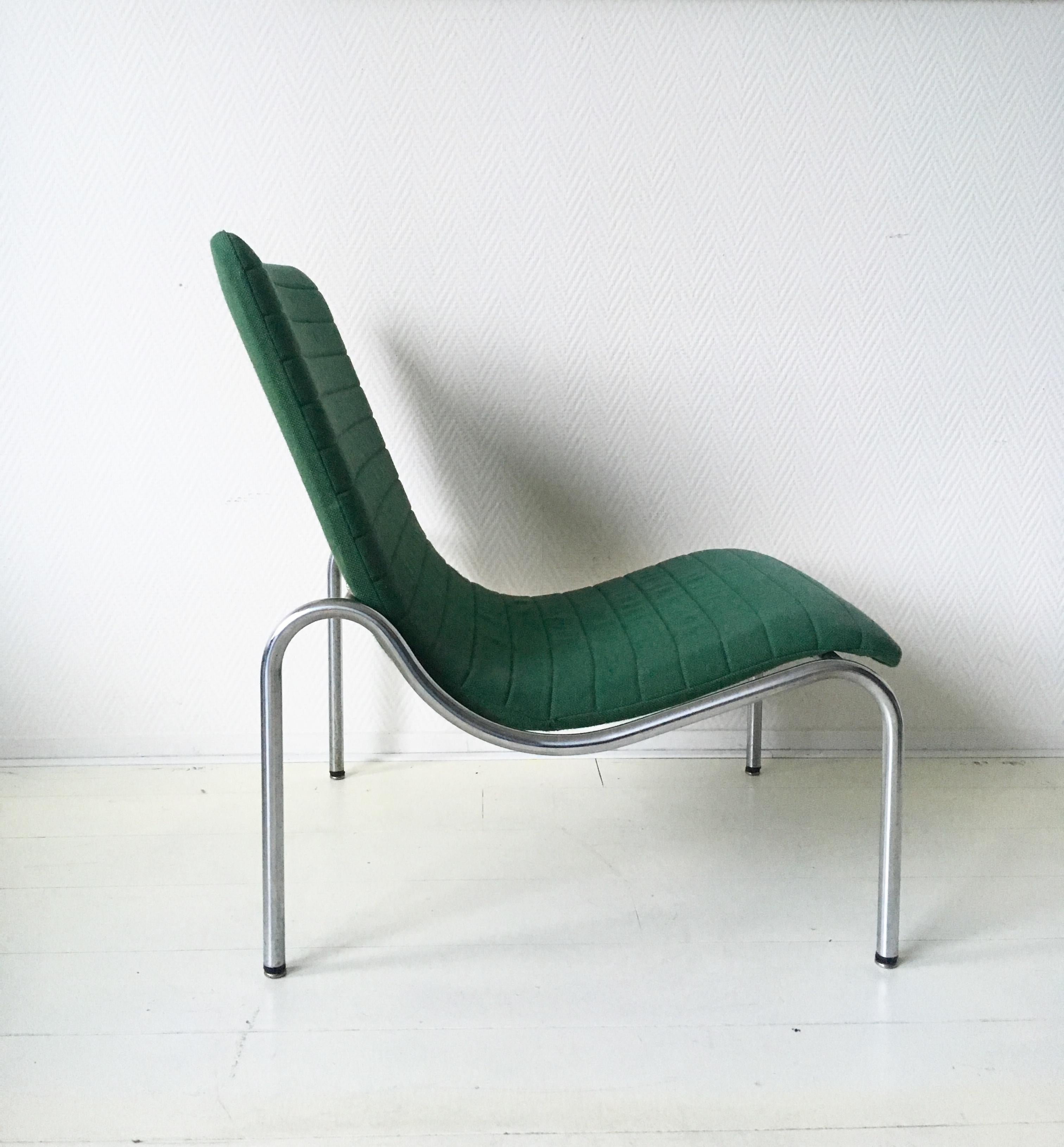Green Tubular Lounge Chair by Kho Liang Ie for Stabin Holland, Model 703, 1968 In Good Condition For Sale In Schagen, NL