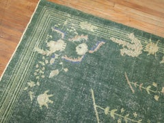 Green Turkish Shabby Chic Rug