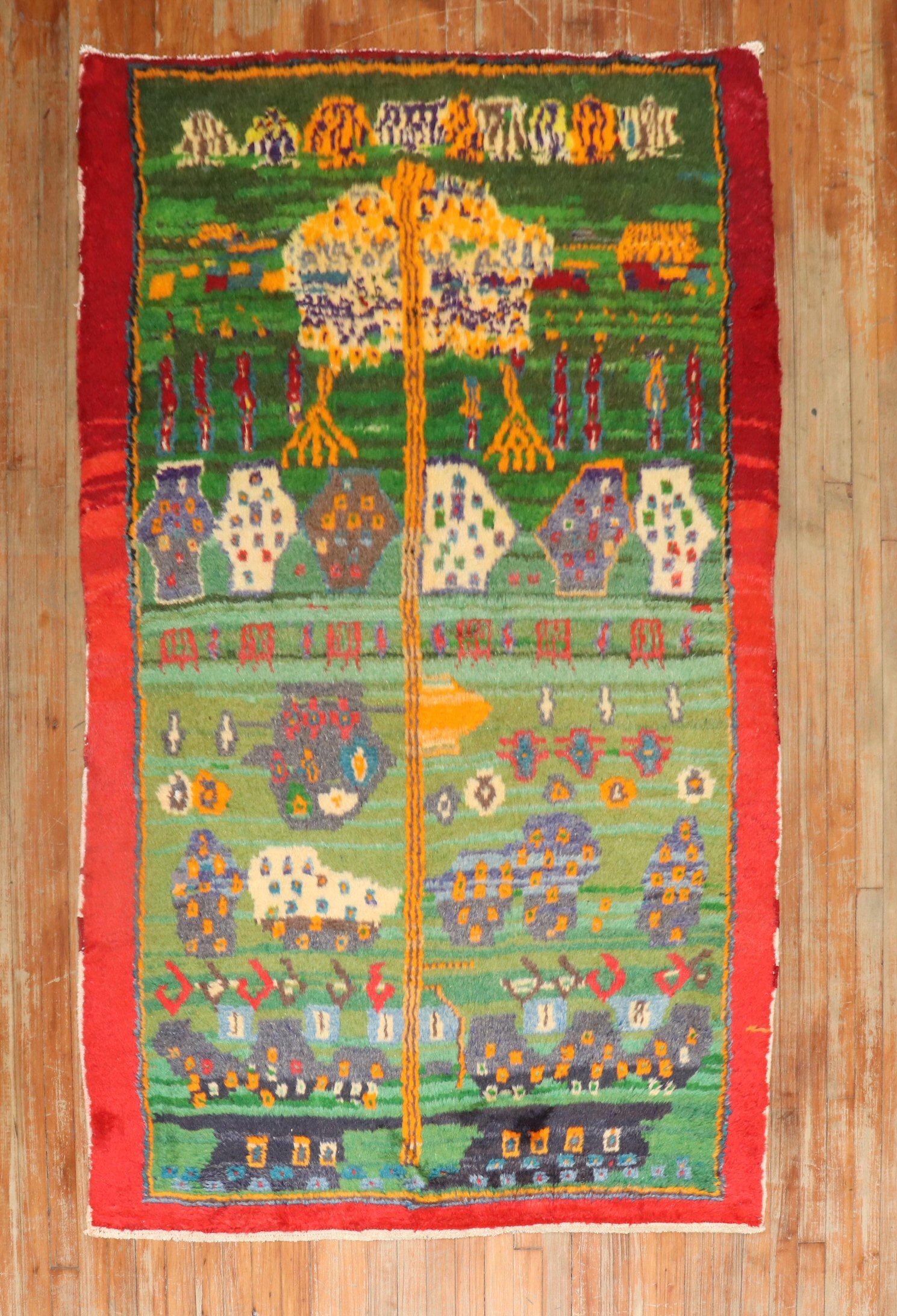 Bohemian mid-20th century Turkish Tulu rug 

Measures: 4'7'' x 7'3''.