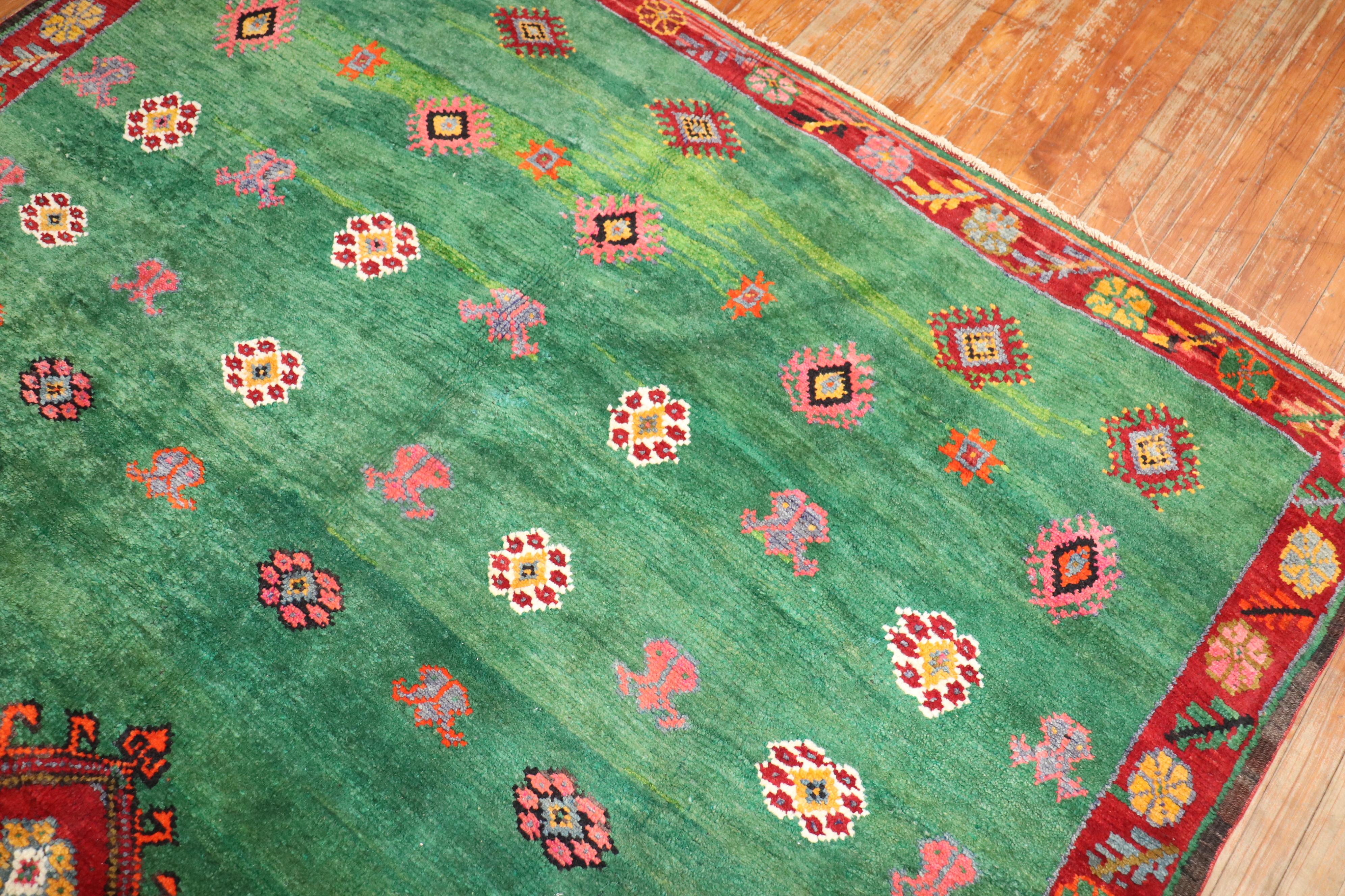 Green Turkish Tulu Rug For Sale 1