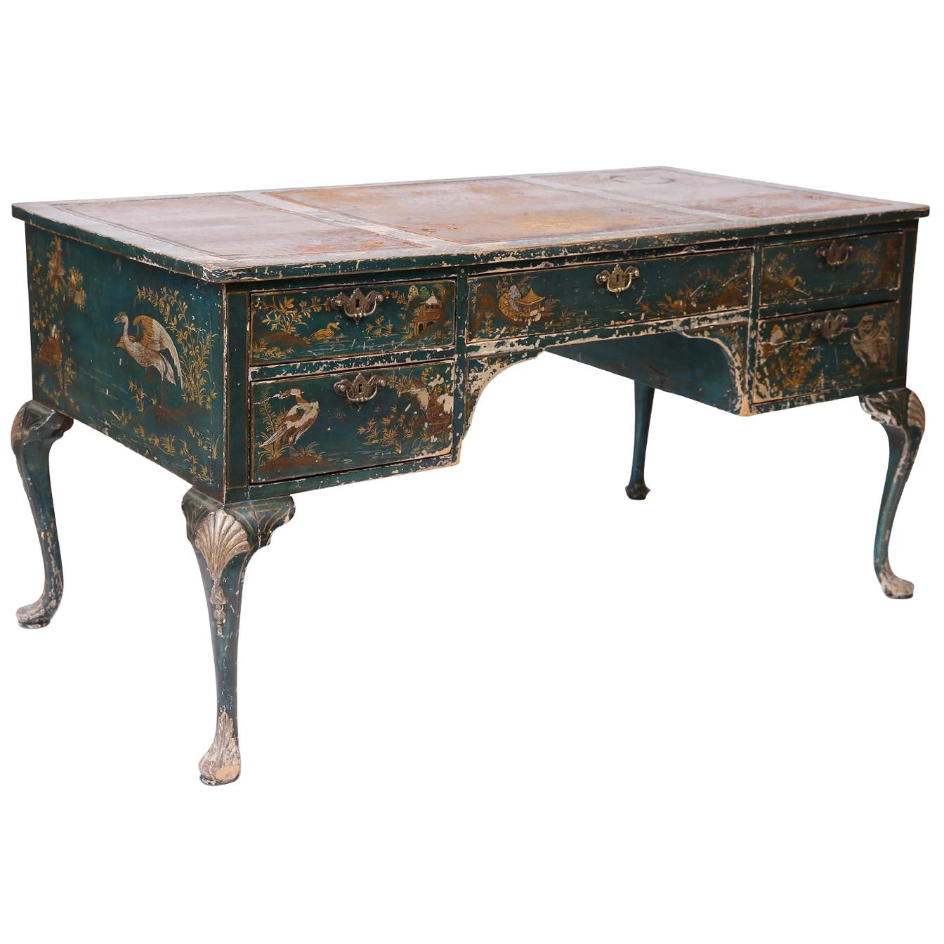 Green Turn-of-the-Century Patinated Desk