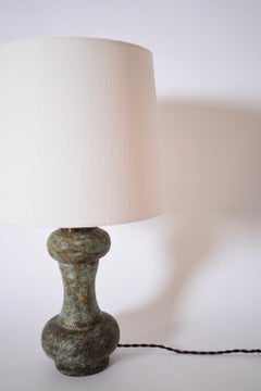 Green turquoise ceramic bilobed lamp, 1960s