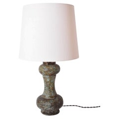 Green turquoise ceramic bilobed lamp, 1960s