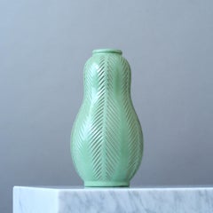 Green Turquoise Ceramic Vase by Anna-Lisa Thomson. Upsala Ekeby, Sweden, 1940s.