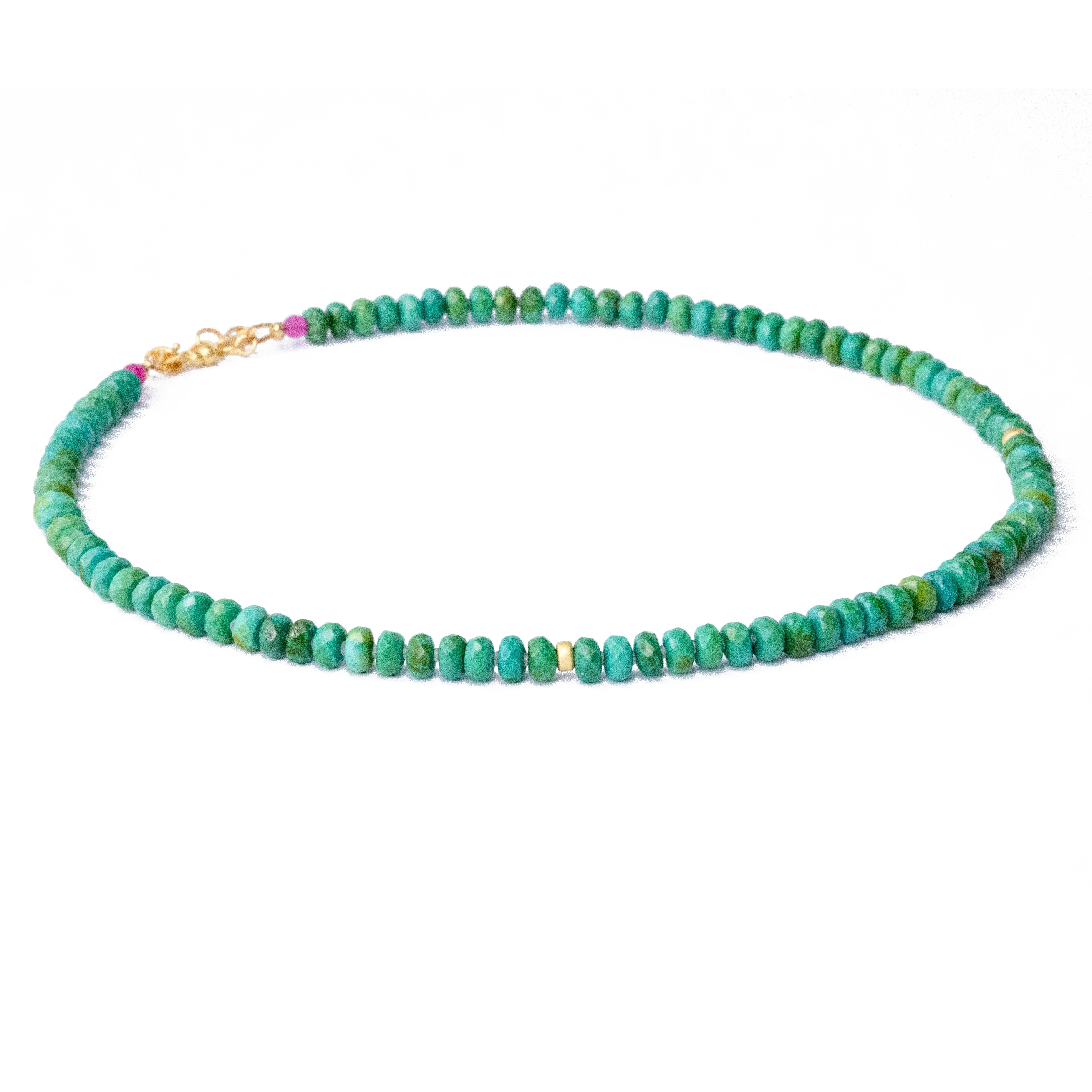 Green Turquoise Necklace - by Bombyx House In New Condition For Sale In Westport, CT