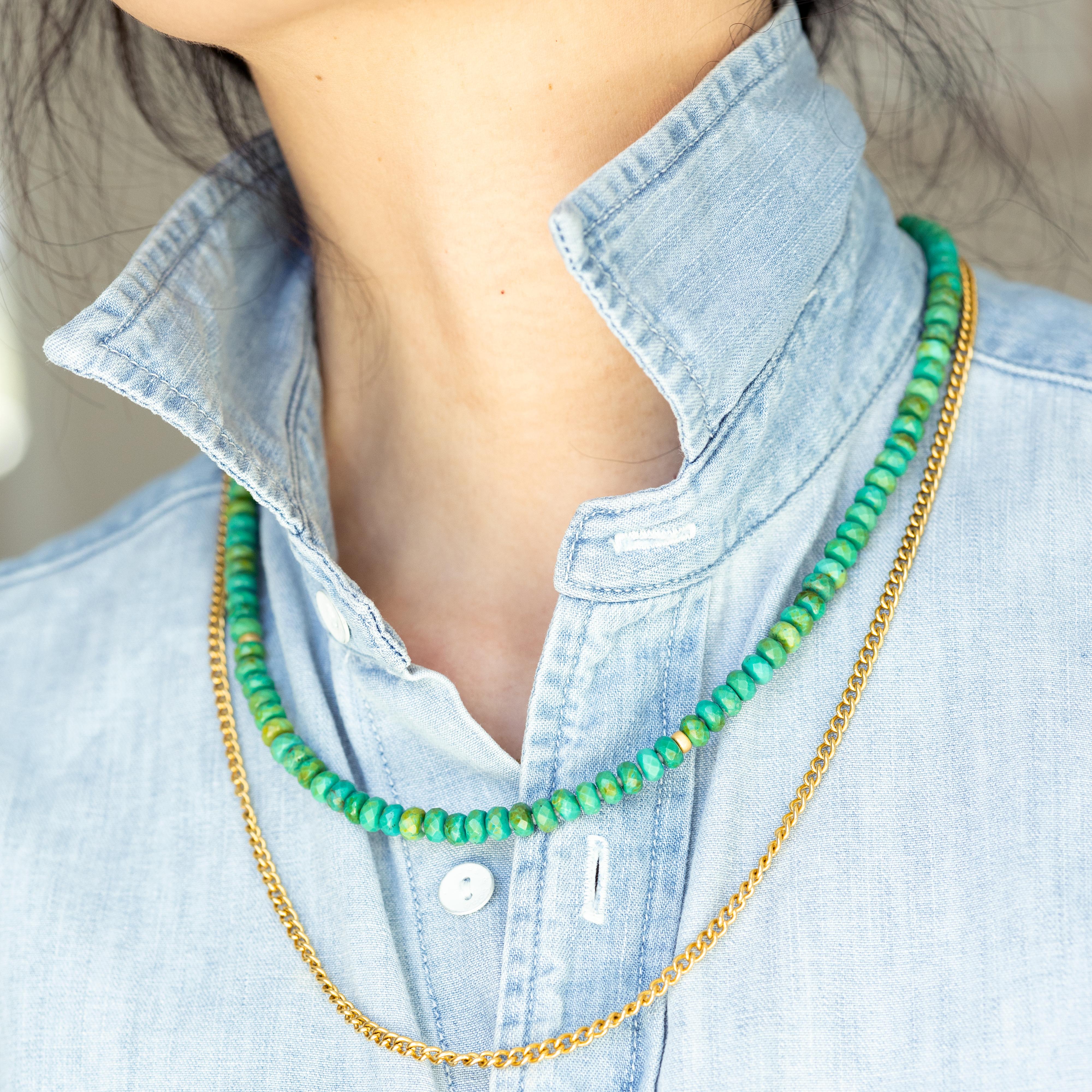 Grüne Türkis-Halskette - von Bombyx House Damen im Angebot