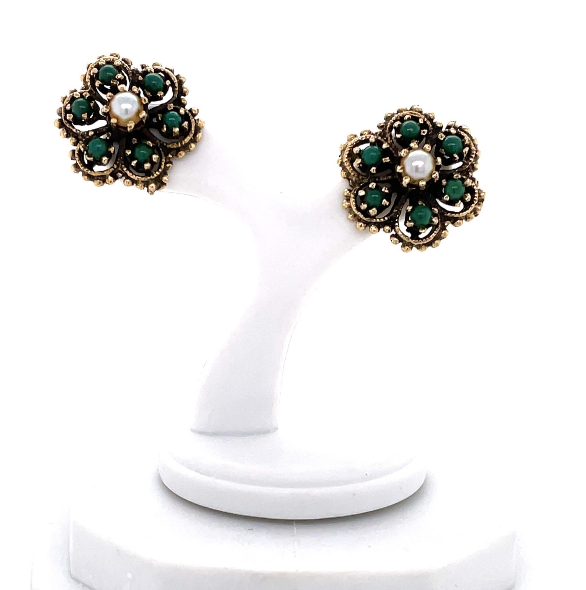 green turquoise stud earrings