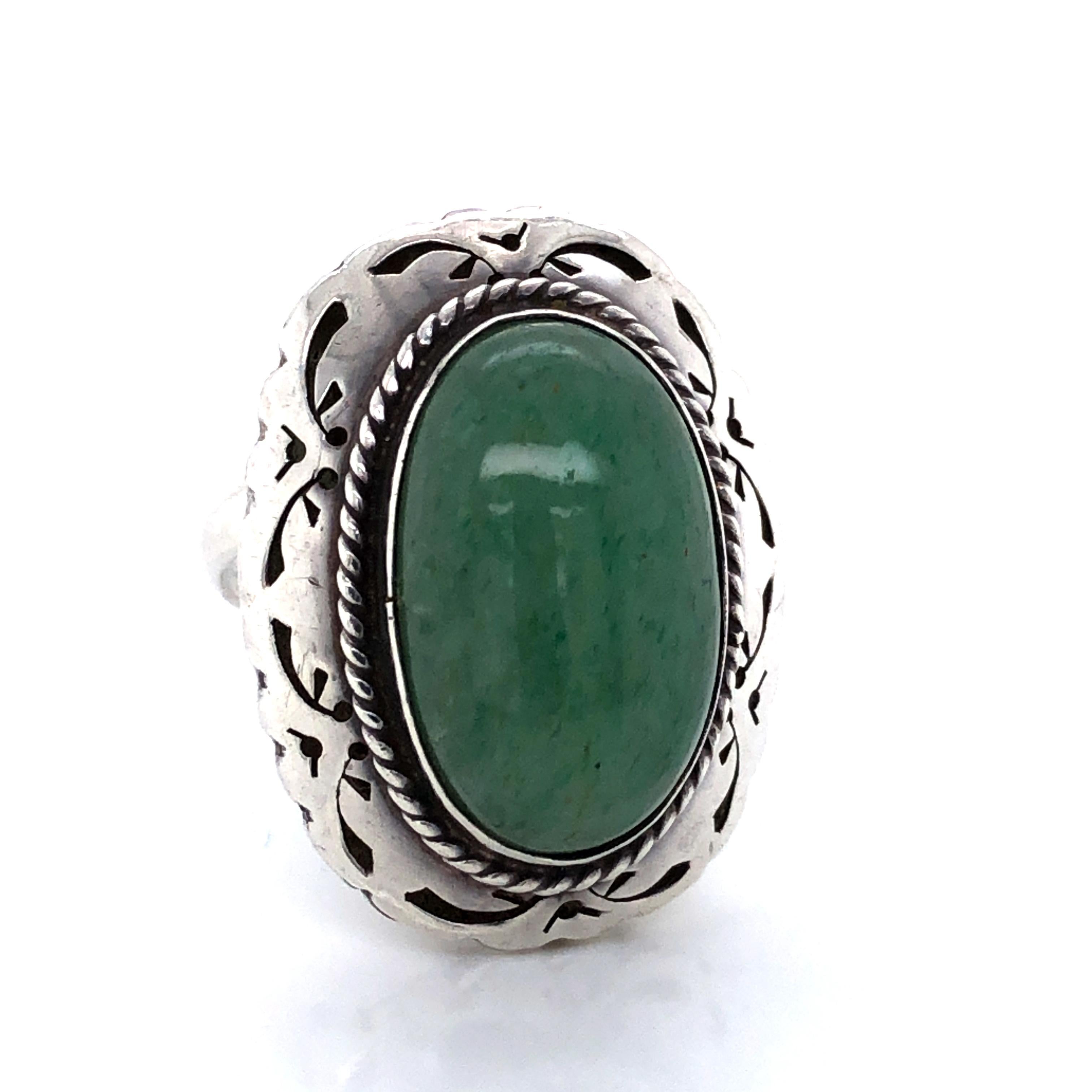 Green Turquoise Sterling Silver Ring 3