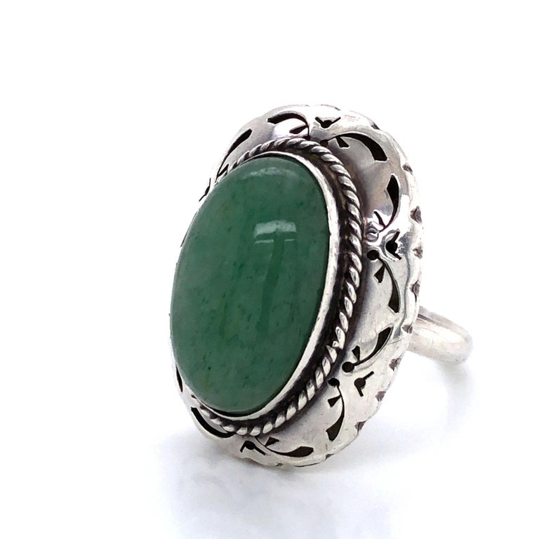 Green Turquoise Sterling Silver Ring at 1stDibs | green turquoise rings ...