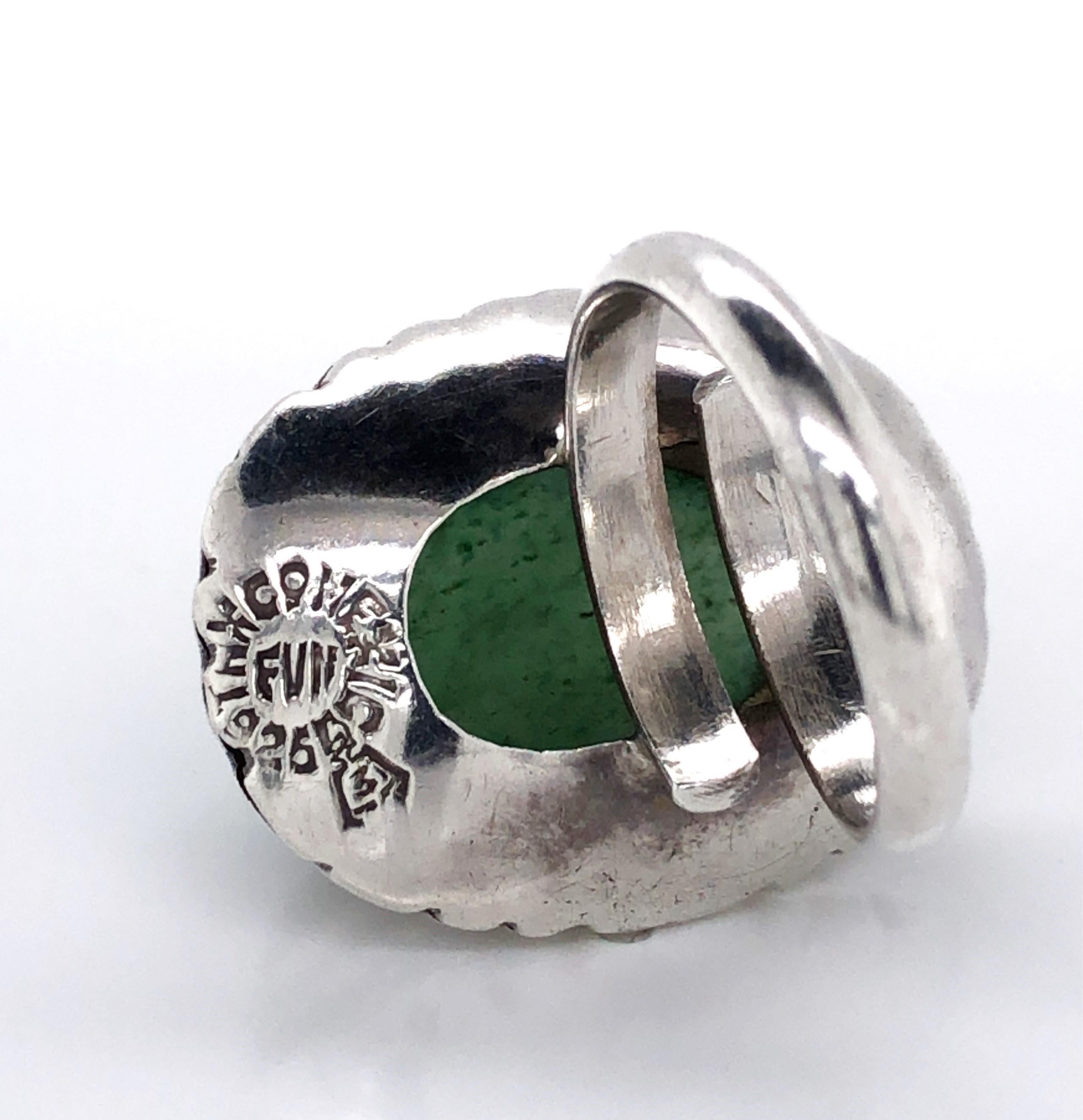 Green Turquoise Sterling Silver Ring 5