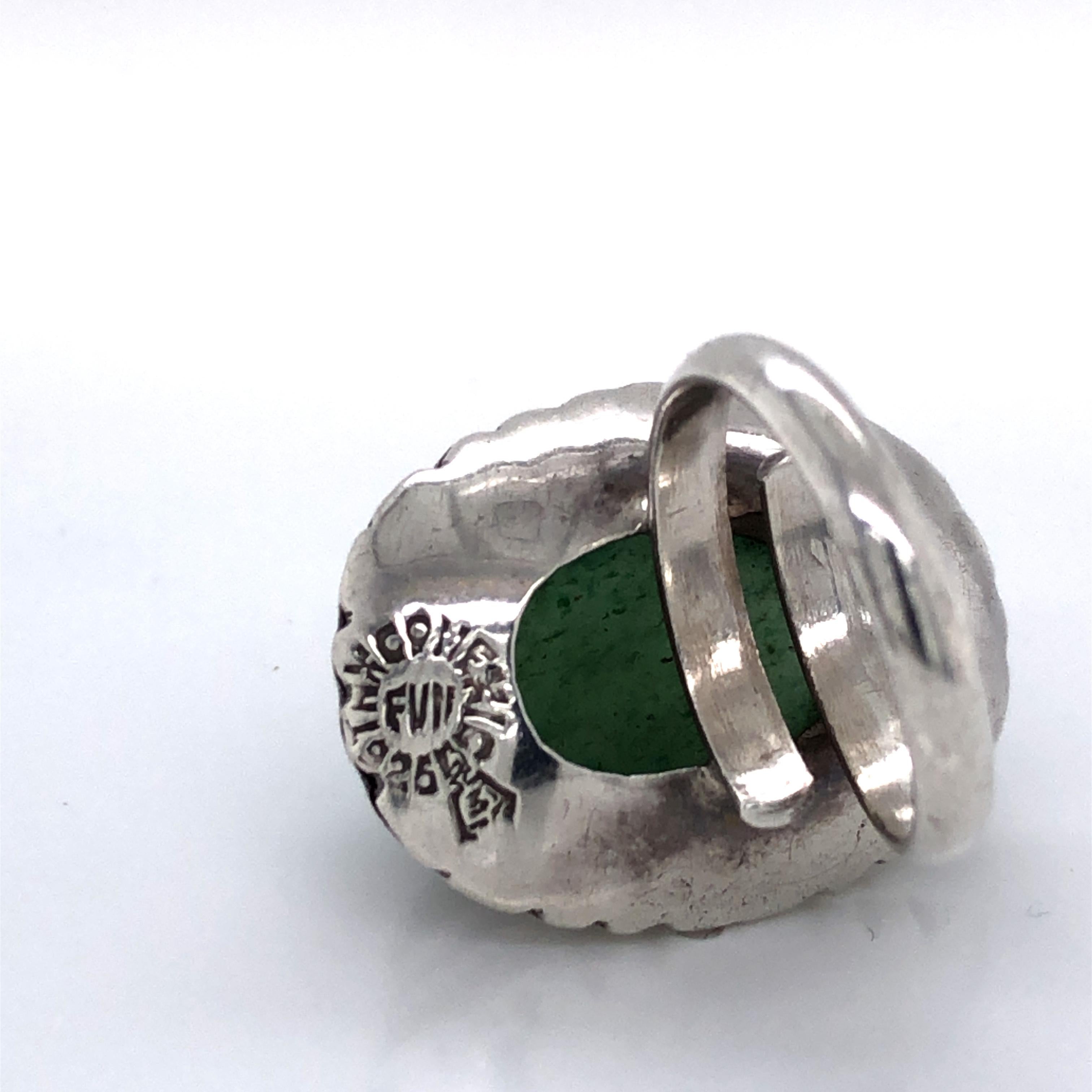 Women's or Men's Green Turquoise Sterling Silver Ring
