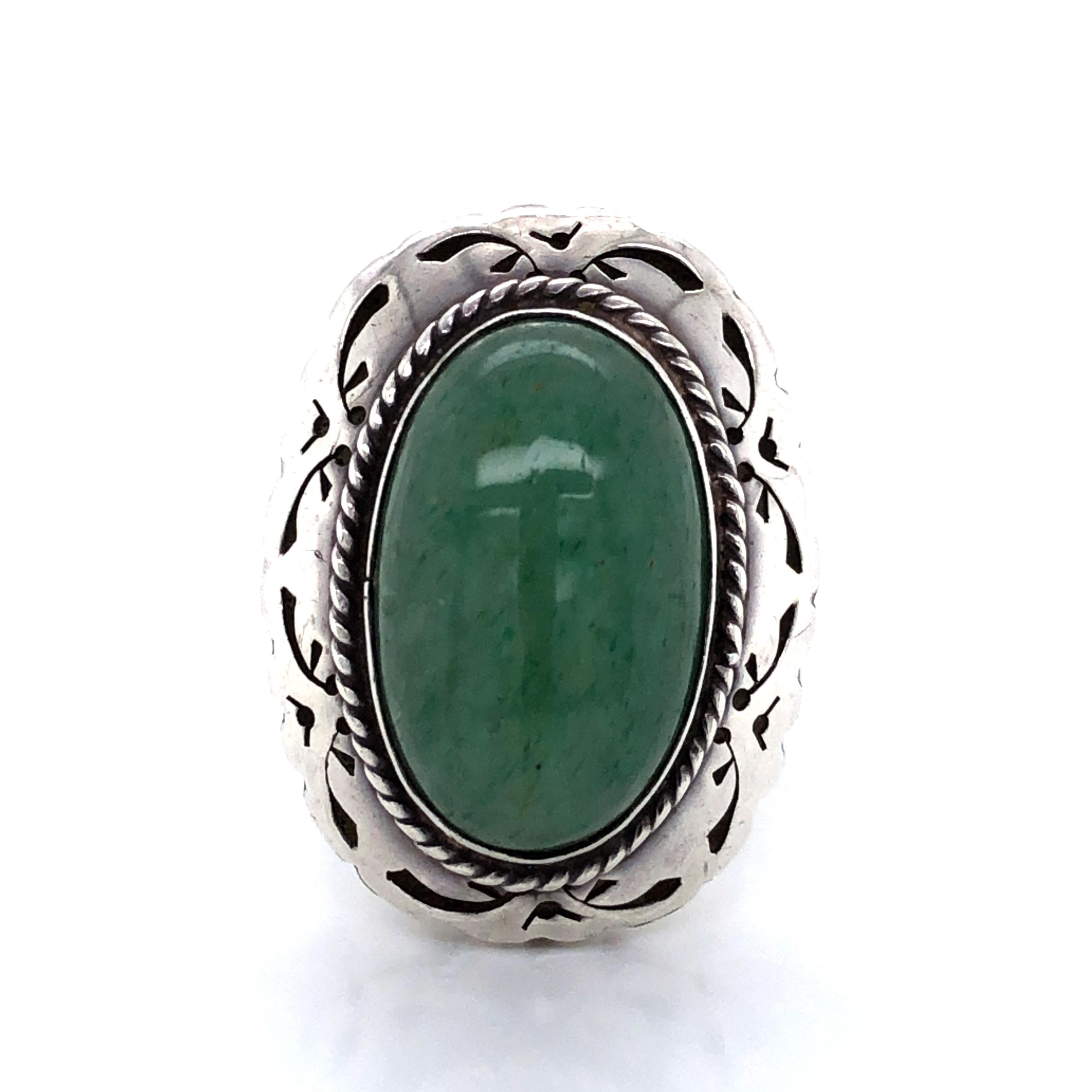 Green Turquoise Sterling Silver Ring 1