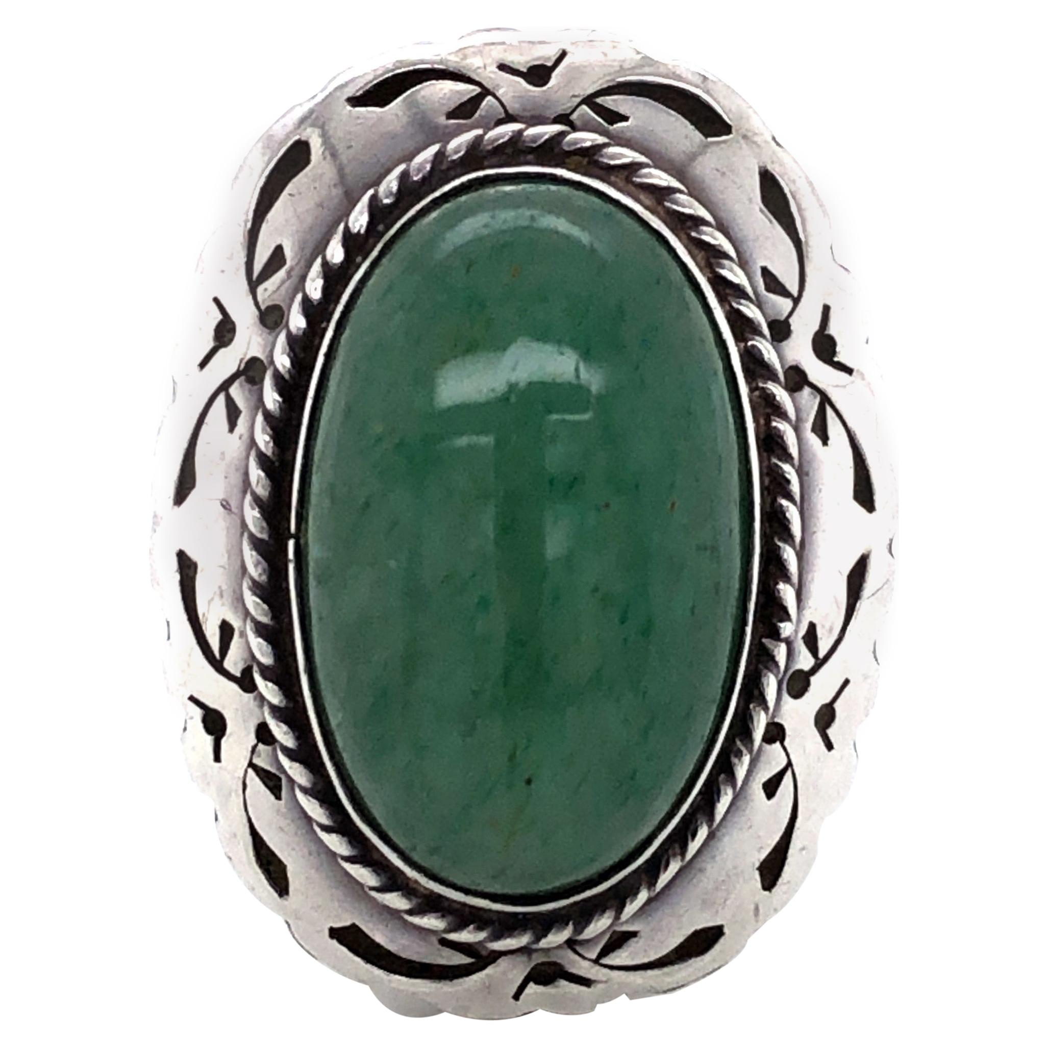 Green Turquoise Sterling Silver Ring